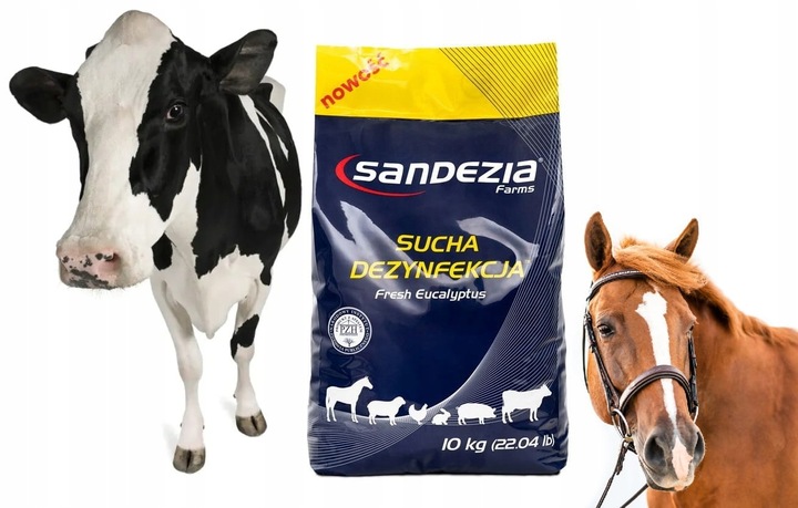 SANDEZIA SUCHA DEZYNFEKCJA 10KG DRÓB NIOSKI KURNIK WIRUSY BAKTERIE POSYPKA