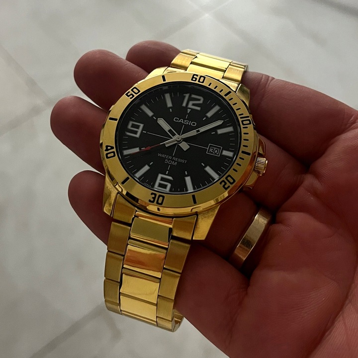 LUKSUSOWY MĘSKI ZŁOTY ZEGAREK CASIO 24K CERTYFIKAT / UNIKATOWY PREZENT