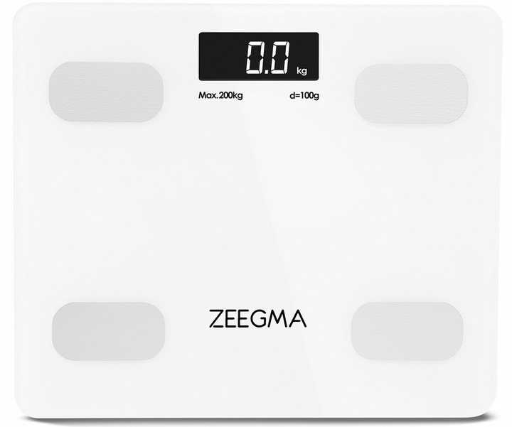 INTELIGENTNA WAGA ŁAZIENKOWA BLUETOOTH ANALITYCZNA APLIKACJA ZEEGMA 17W1
