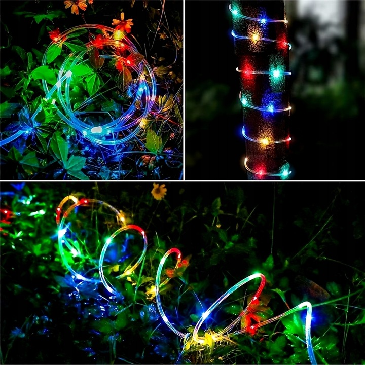 WĄŻ ŚWIETLNY ZEWNĘTRZNY 240 LED LAMPKI CHOINKOWE IP44 10m WIELOKOLOWY