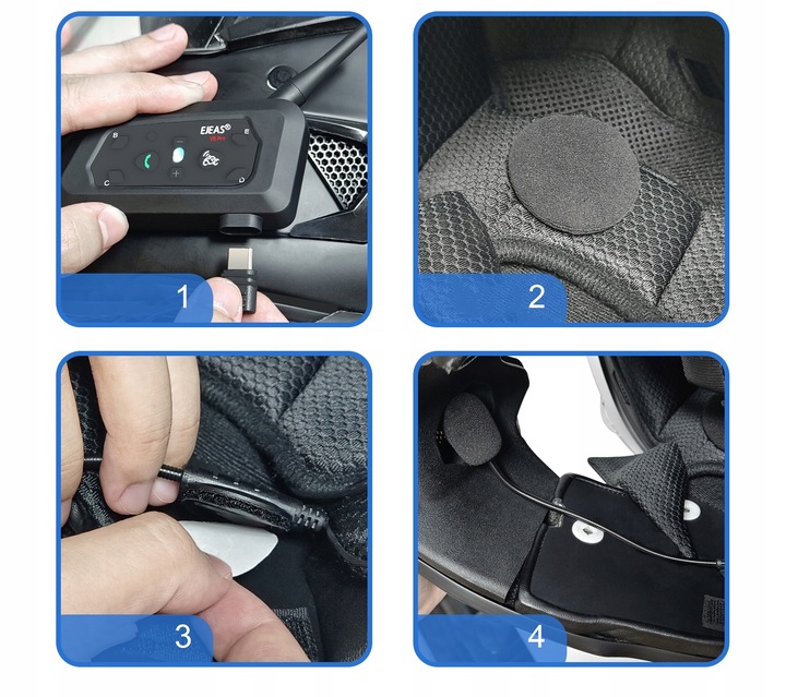 2X INTERKOM MOTOCYKLOWY EJEAS V6 PRO+ NOWA WERSJA 2025 IP67 1200M