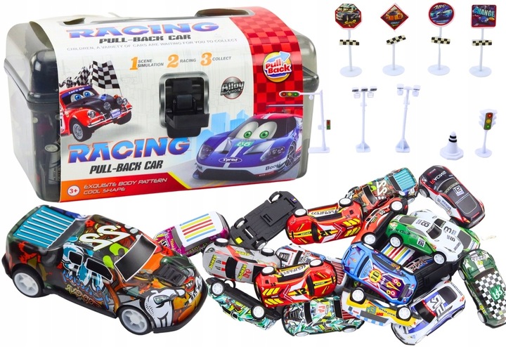 AUTKA Z MATĄ W KUFERKU WALIZCE RESORAKI SAMOCHODZIKI Z NAPĘDEM DUŻY ZESTAW