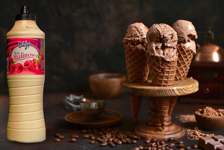 Sos Polewa do Lodów DIJO Topping 1kg Malinowy