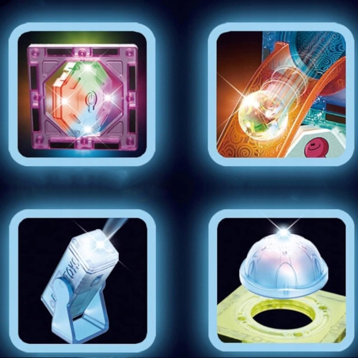 Klocki Magnetyczne Świecące Tor Kulkowy 110 Elementów Kulodrom