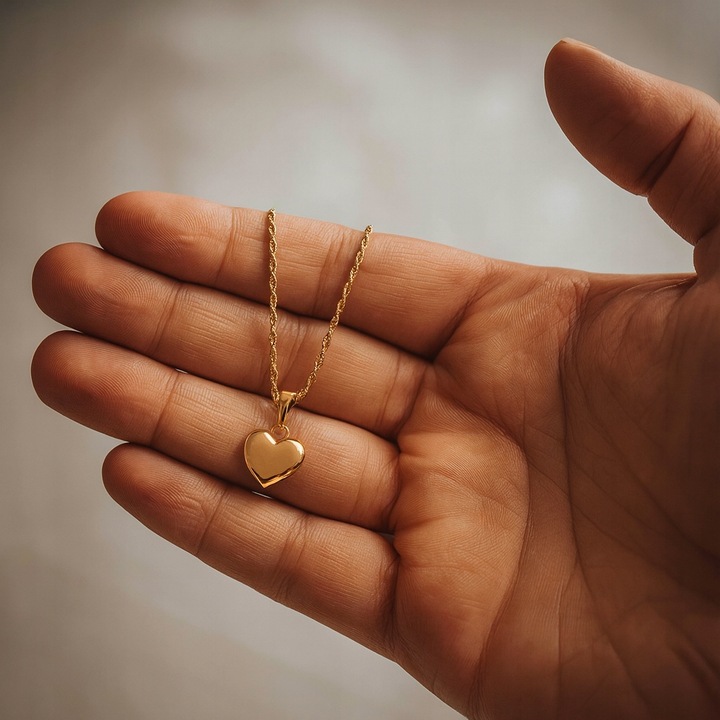 ZŁOTY ŁAŃCUSZEK KORDEL Z SERCEM KLASYCZNYM, DLA KOBIETY ŻONY MAMY CÓRKI 18K
