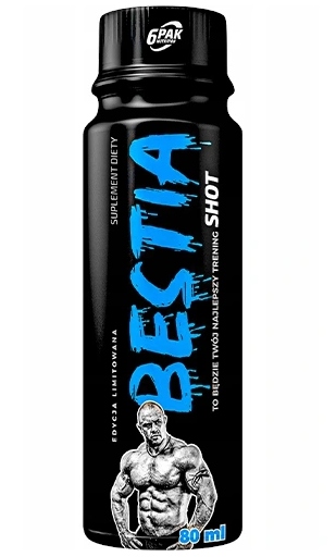 BESTIA 12x80ML PRZEDTRENINGÓWKA SHOT KOFEINA POMPA