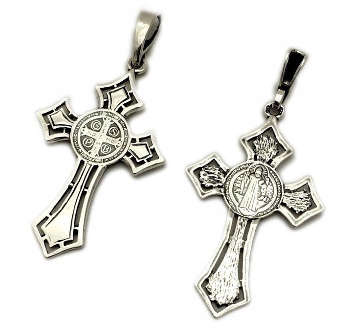 Krzyżyk św. Benedykta 5 cm SREBRO 925