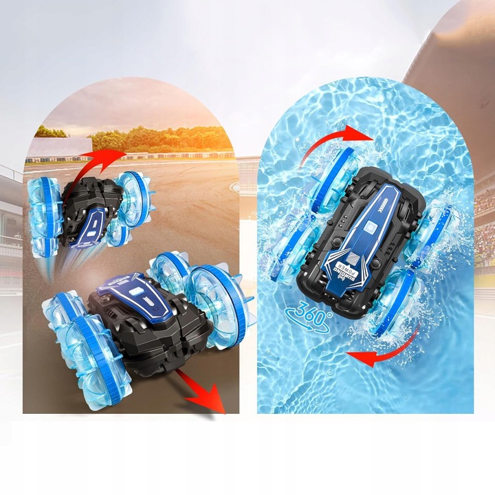 AMFIBIA AUTO SAMOCHÓD RC 4X4 TWISTER STEROWANE GESTAMI Z ŚWIATŁEM