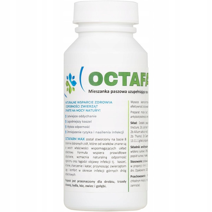 OCTAFARM MAX 100 ml na kichanie charczenie katar u kur na 250 l wody
