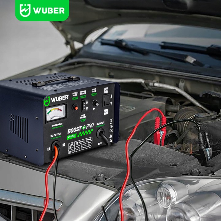 PROSTOWNIK AKUMULATOROWY 16A SAMOCHODOWY 7-180AH DO ŁADOWANIA 12V24V WUBER