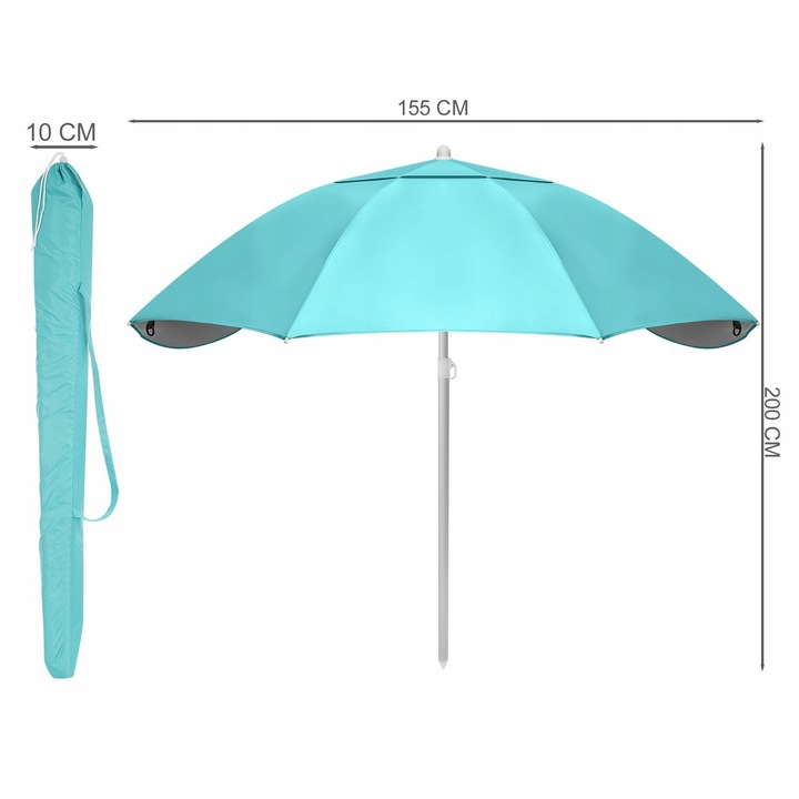 Duży parasol plażowy 2w1 namiot parawan ogrodowy składany w pokrowcu