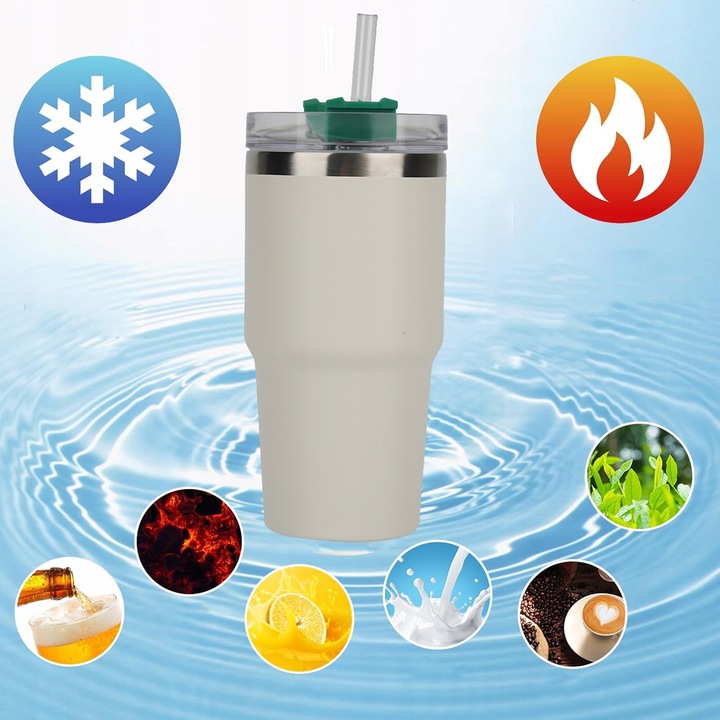 KUBEK TERMICZNY DO KAWY NA WYNOS, KUBEK PODRÓŻNY BUTELKA NA WODĘ 591 ML