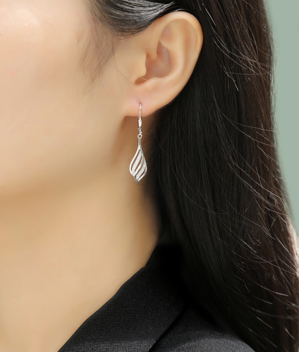 Kolczyki Srebrne wiszące Rodowane SREBRO PRÓBA 925 GRAWER na WALENTYNKI