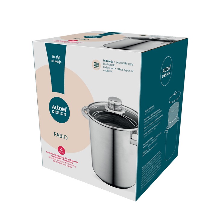 Garnek do gotowania spaghetti makaronu wysoki i SITKO Altom 4L INDUKCJA GAZ