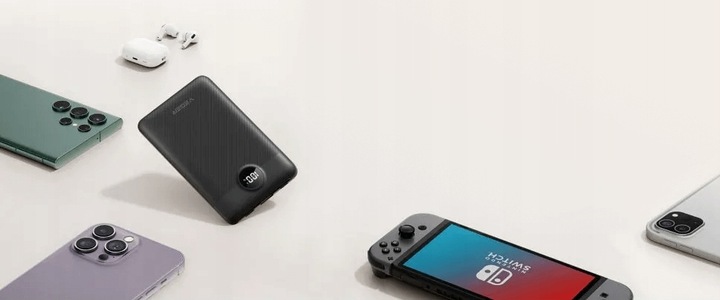 Powerbank VEGER C11 10000 mAh wbudowane kable Lightning USB C mały lekki