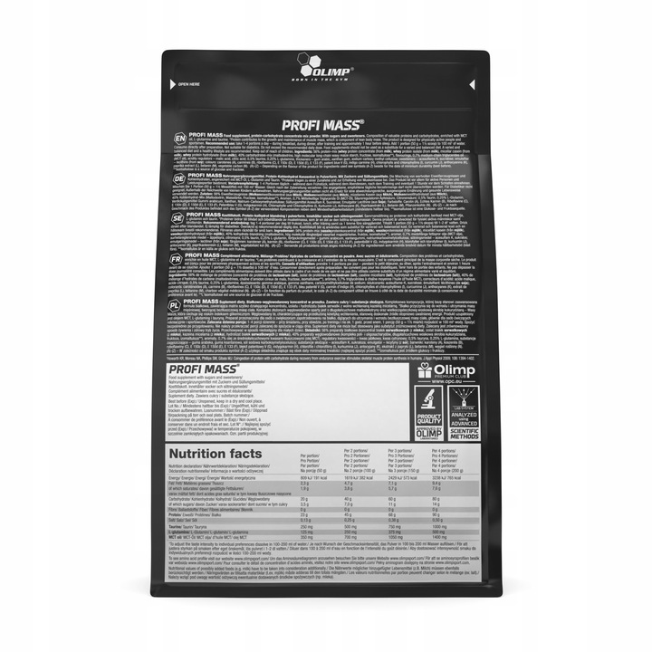 OLIMP PROFI MASS 1kg BIAŁKO WHEY WĘGLOWODANY WPC BULK WITAMINY