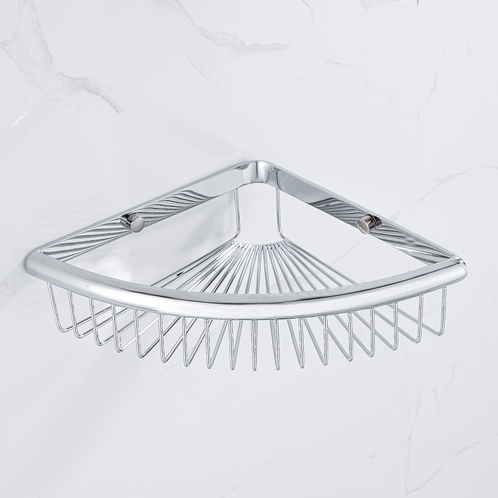 Koszyk półka narożna łazienkowa chrom pod prysznic