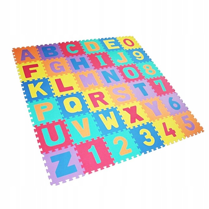 DUŻE PUZZLE EDUKACYJNE PIANKOWE DLA DZIECI CYFRY I LITERY MATA 36 ELEMENTÓW
