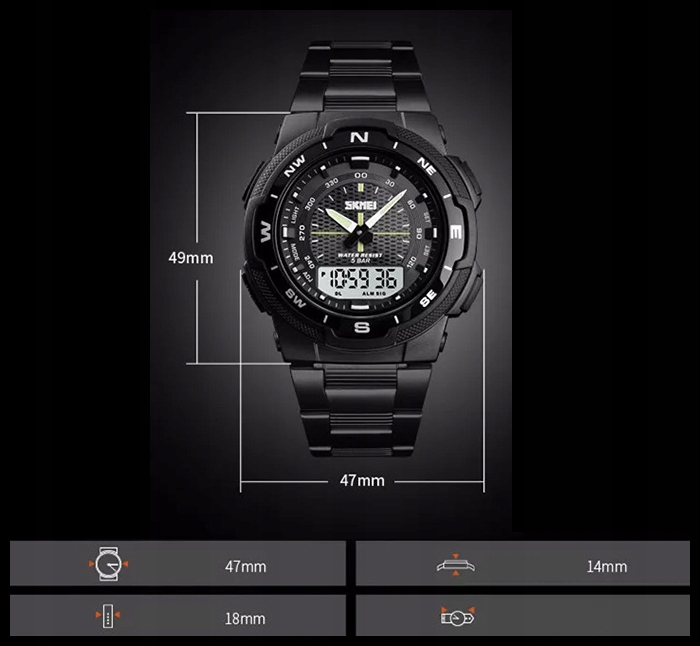 Zegarek męski SKMEI 1370 bransoleta elektroniczny