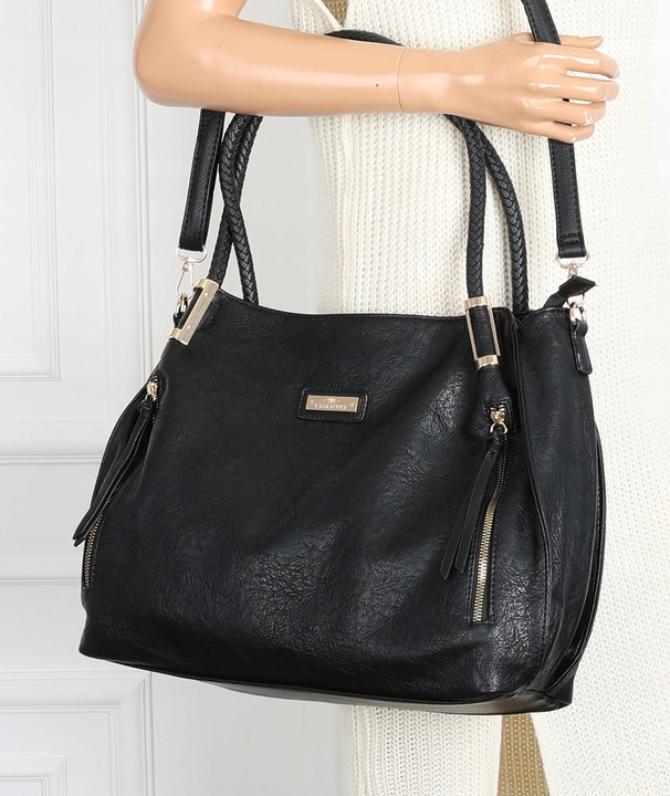 Torebka Damska Shopper Worek Pojemna Miejska Modna Torba CH7721 Czarna