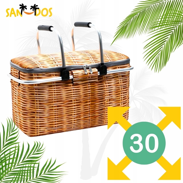 Torba kosz termiczny wiklinowy piknikowy koszyk na piknik zakupy składany