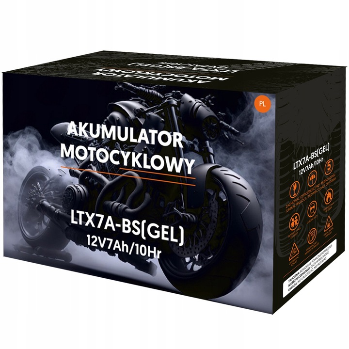 AKUMULATOR ŻELOWY DO SKUTERA MOTOCYKLA QUADA 12V 7AH LEWY+ PRODUKCJA 2024
