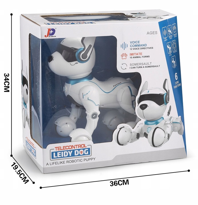 Robot Piesek Interaktywny Zabawka Edukacyjna R/C dla dzieci 12 komend 3l +