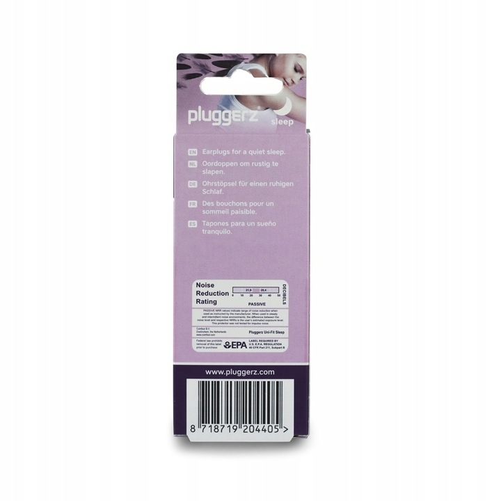 Zatyczki stopery do uszu ochronniki słuchu do spania Pluggerz Uni Fit Sleep