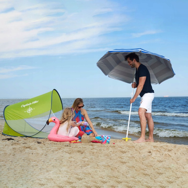 Wytrzymały STALOWY Parasol ogrodowy PLAŻOWY Kempingowy 1,5 m CAPTAIN MIKE