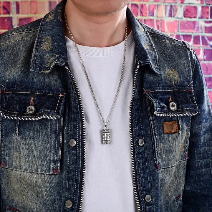 NASZYJNIK MĘSKI SEKRETNIK SREBRNY WISIOREK OTWIERANY STAL CHIRURGICZNA 316L