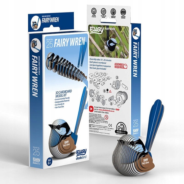 Strzyżyk Ptaszek Eugy. Eko Układanka Puzzle 3D