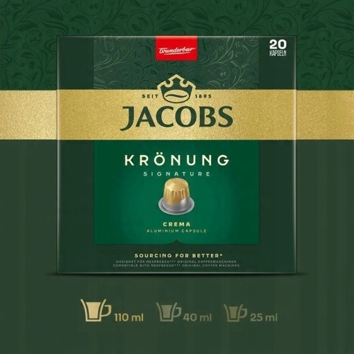 Kapsułki Jacobs do Nespresso(r)* Lungo, Kronung 6, Espresso, 90+10 GRATIS!