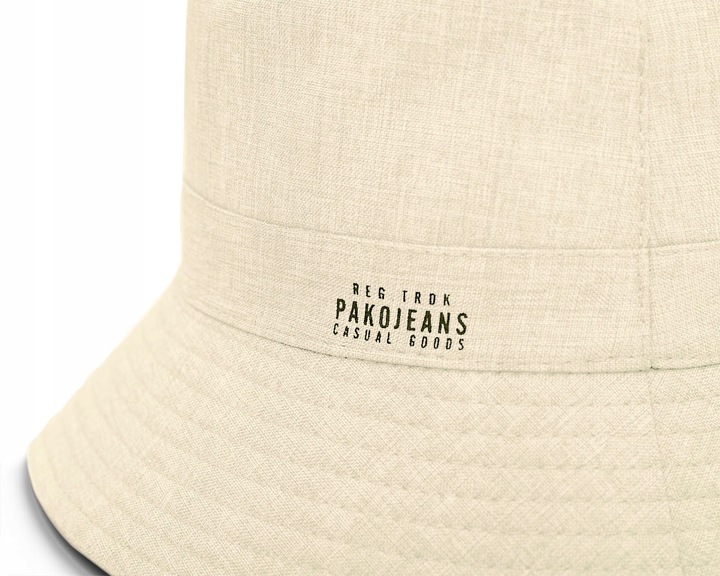 KAPELUSZ Letni z SIATKĄ Rybacki Bucket Hat KREMOWY Bawełniany Pako Jeans