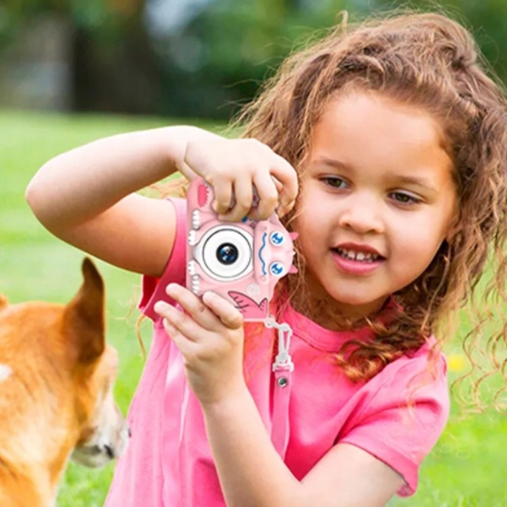 POLARX pl Dino Design: Aparat Dla Dzieci 40MP FHD 1080p Selfie z Dinozaurem