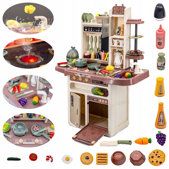 Kuchenka dla Dzieci Kuchnia Zabawkowa MAŁY KUCHARZ Dźwięk PARA Światło LED