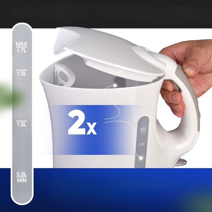 CZAJNIK ELEKTRYCZNY BEZPRZEWODOWY 1,7 L BOMANN WK 6079 CB (BIAŁY)