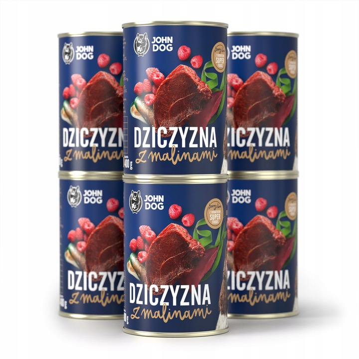 John Dog Berry Line Dziczyzna z malinami 6x400g