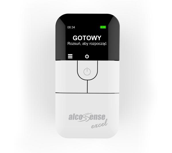 Alkomat elektrochemiczny Alcosense Excel Termometr Zegar 5 Ustników