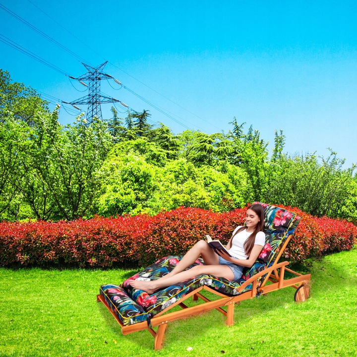 PODUSZKA NA LEŻAK OGRODOWY długi, Poducha wodoodporna na fotel ławkę 200x55