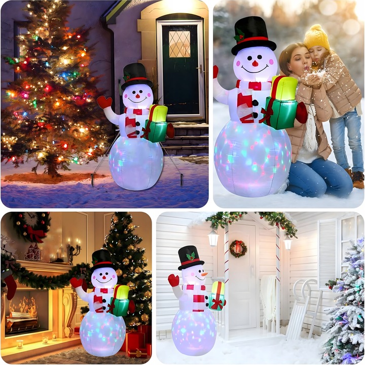 BAŁWAN nadmuchiwany ŚWIECĄCY DUŻY pompowany LED 150cm dmuchaniec