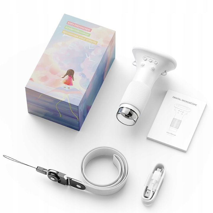 MIKROSKOP CYFROWY KIESZONKOWY OPTYCZNY EKRAN LCD LED ZESTAW Z KAMERA 1000X