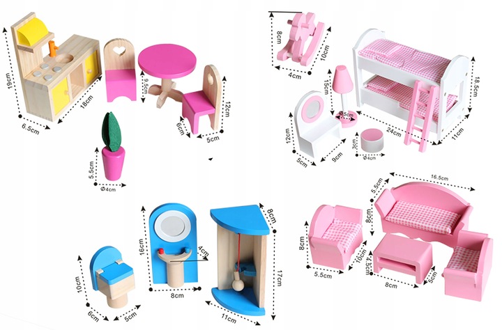 XXL DUŻY DREWNIANY RÓŻOWY DOMEK DLA LALEK MEBLE WINDA AKCESORIA LED