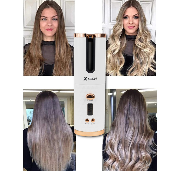 LOKÓWKA DO WŁOSÓW AUTOMATYCZNA CERAMICZNA LCD CURL BIAŁA XTECH