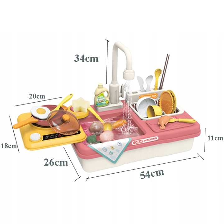 ZLEWOZMYWAK DLA DZIECI ELEKTRYCZNY AKCESORIA OBIEG WODY 31akc MATADI