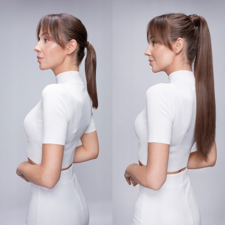 DOCZEPIANY KUCYK 50cm TRESKA ogon koński dopinka kitka 17 KOLORÓW doczepy