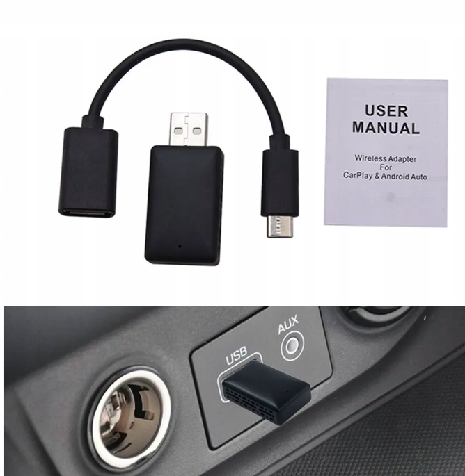 Bezprzewodowy Adapter Mini USB CarPlay do iPhone iOS ANDROID AUTO