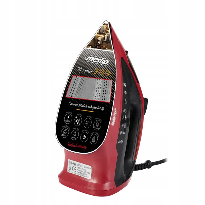 ŻELAZKO PAROWE STOPA CERAMICZNA 3000W 9w1 STRAŻAK