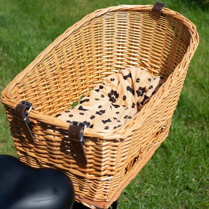 KOSZ ROWEROWY WIKLINOWY NA BAGAŻNIK TRANSPORTER TYLNY KOSZYK DLA PODUSZKA