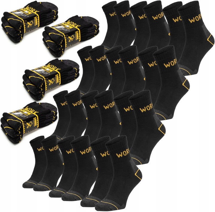 SKARPETY ROBOCZE 3/4 WORK WYTRZYMAŁE MOCNE SKARPETKI BAWEŁNA 12 PAR 43-46
