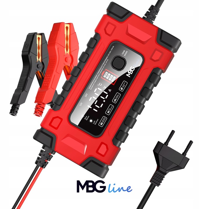 Mocny Inteligentny Prostownik Samochodowy Ładowarka Akumulatora 24V 12V 10A